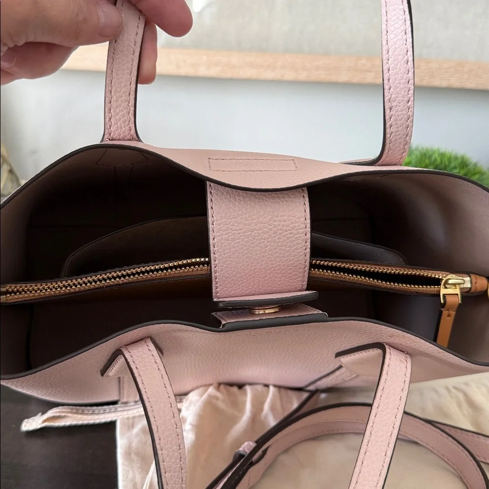 Tory Burch Perry Small Triple Compartment Tote 81928 Shell Pink - Picture 14 of 16